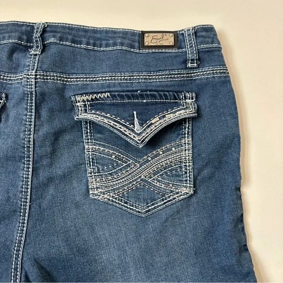 Earl Jeans Rhinestone Lined Jean Shorts Medium Wash Womens Size 18W - Picture 7 of 8
